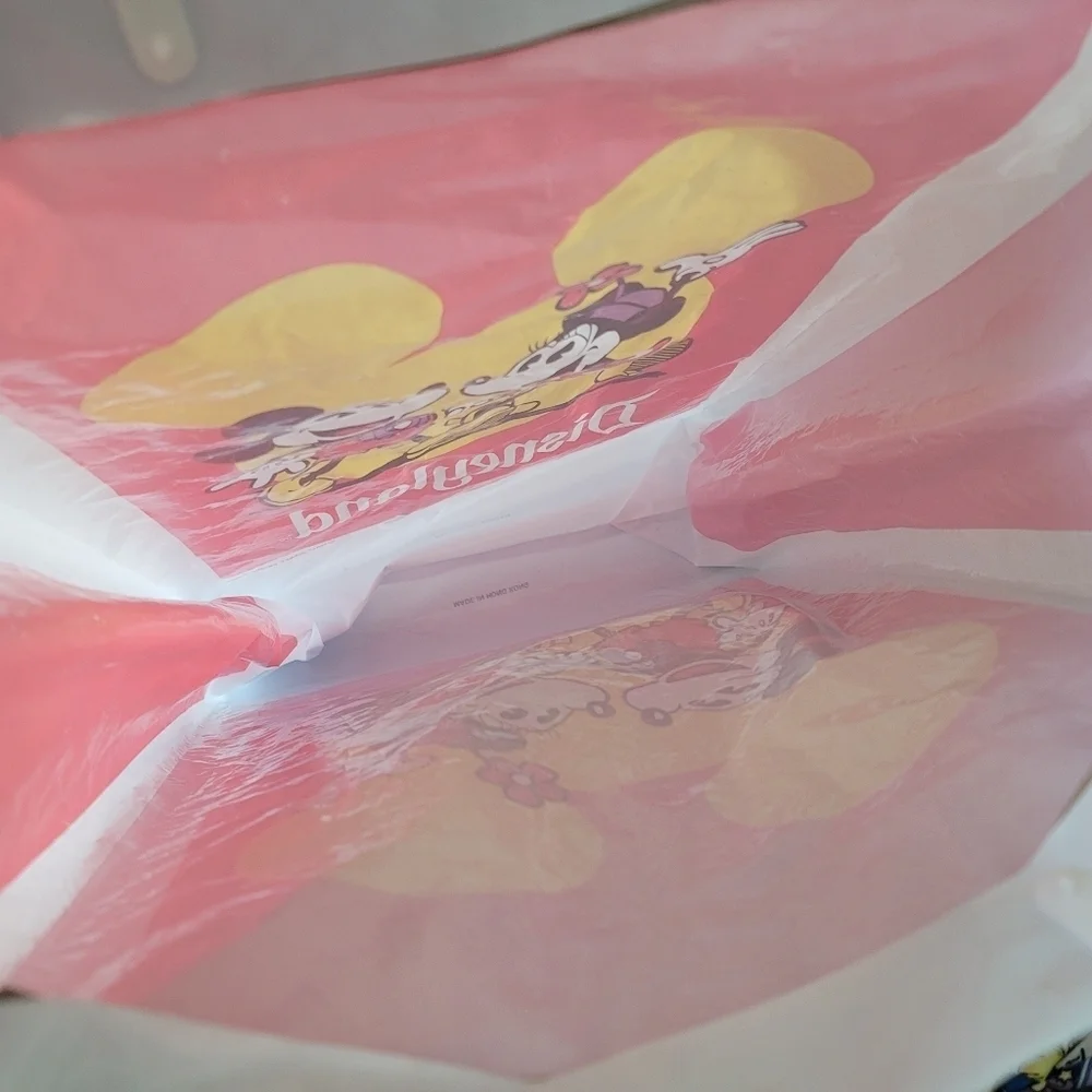 VTG Disneyland Walt Disney Hong‎ Kong Plastic Reusable Shopping Bag Tote